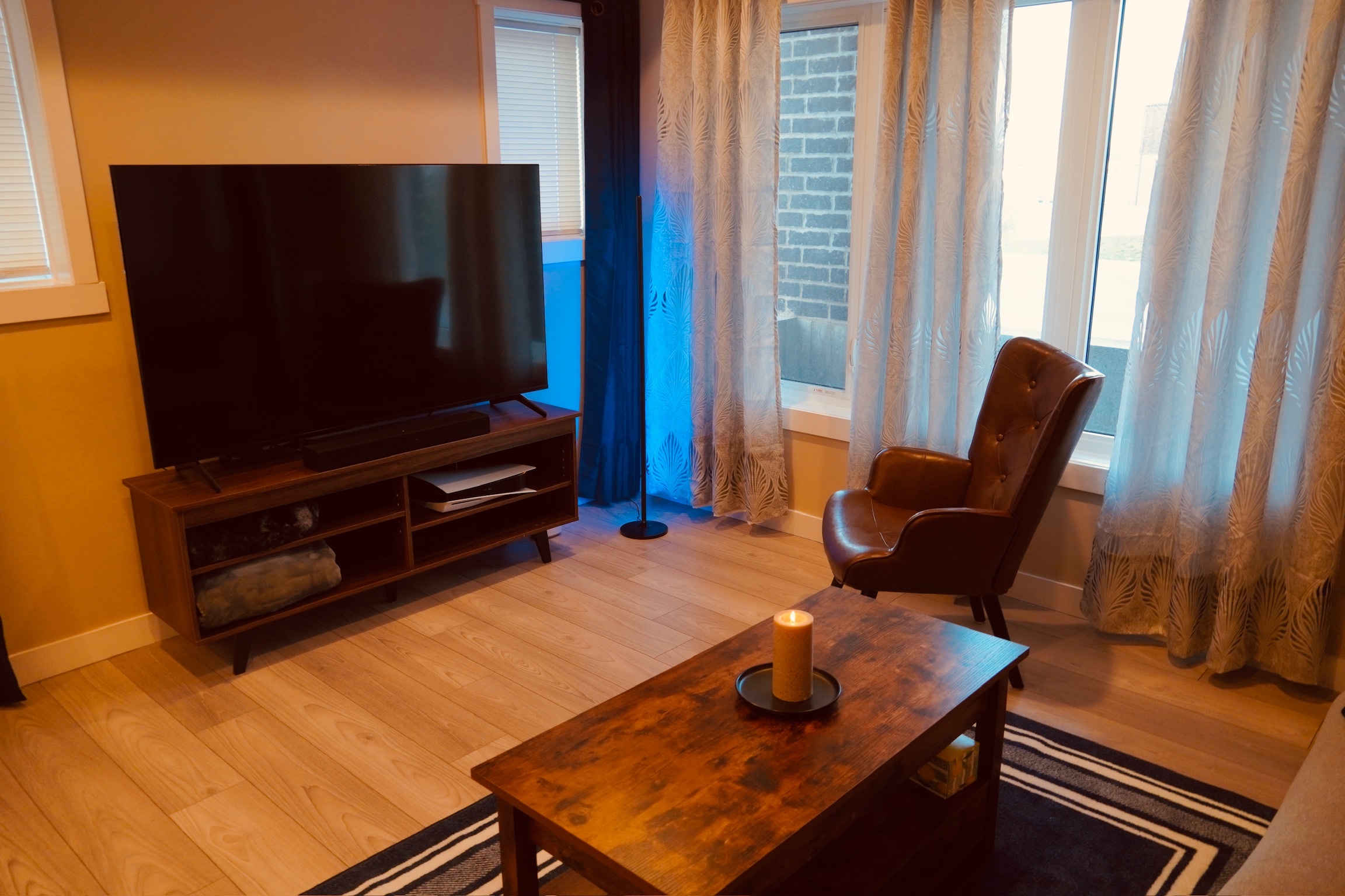 Bedroom with textured bedding
